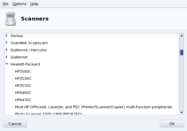 The Tree-list of All Known Scanner Models