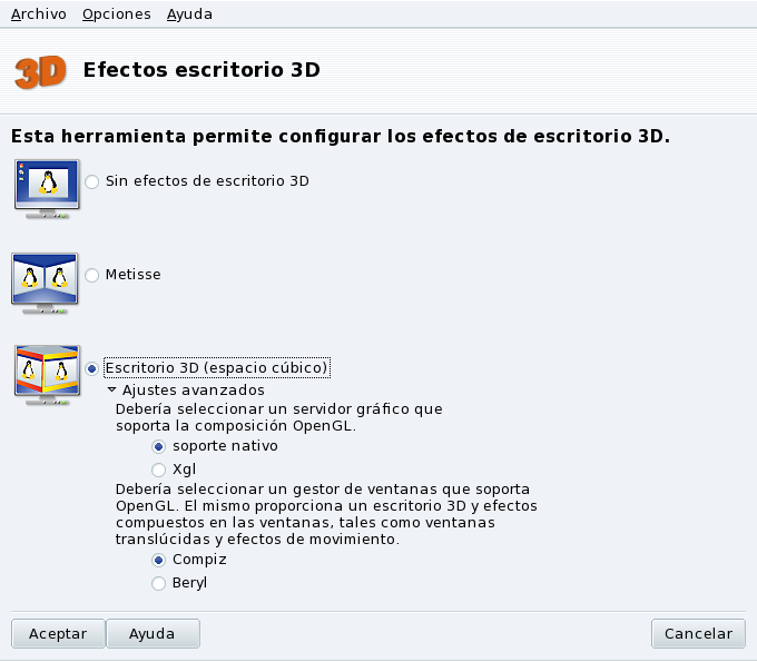 Activando los efectos de escritorio 3D